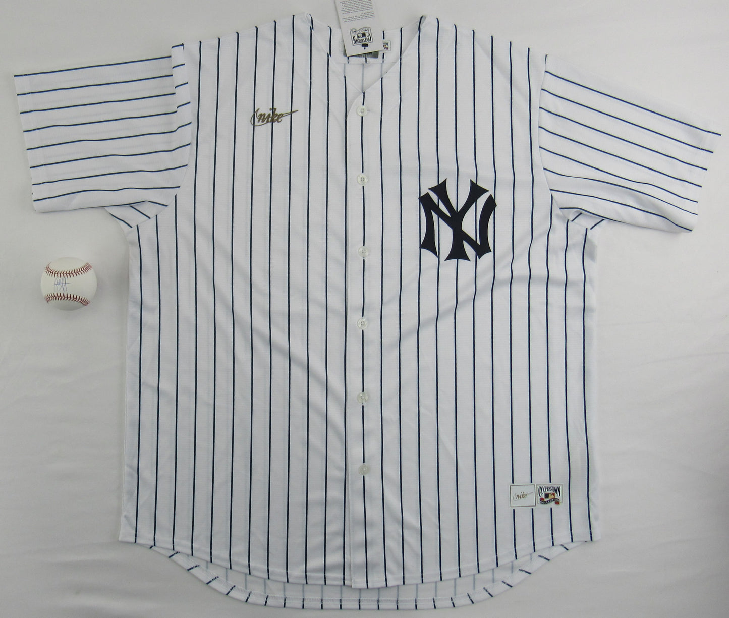 CC Sabathia Signed Auto Autograph Replica Yankees Jersey & Baseball Lot Fanatics Hologram