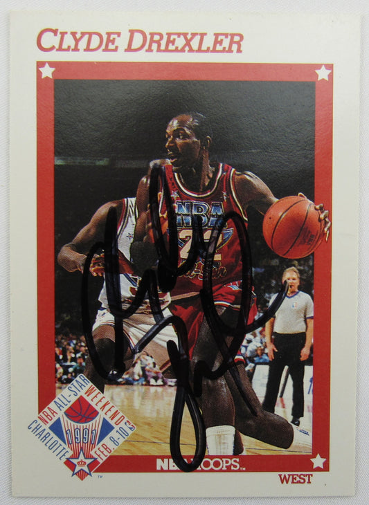 Clyde Drexler Signed Auto Autograph 1991 NBA Hoops Card JSA AC83811