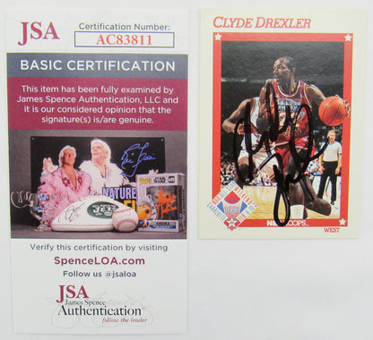 Clyde Drexler Signed Auto Autograph 1991 NBA Hoops Card JSA AC83811