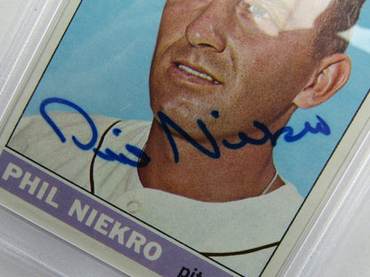 Phil Niekro Signed Auto Autograph 1966 Topps Encapsulated Card PSA/DNA Certified