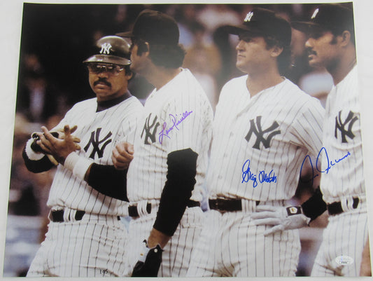 Chris Chambliss Lou Pinella Graig Nettles Signed Auto Autograph 16x20 Photo JSA Witness COA