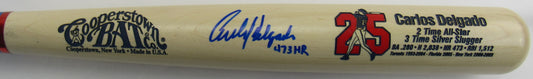 Carlos Delgado Signed Auto Autograph Rawlings Baseball Bat JSA Witness COA II