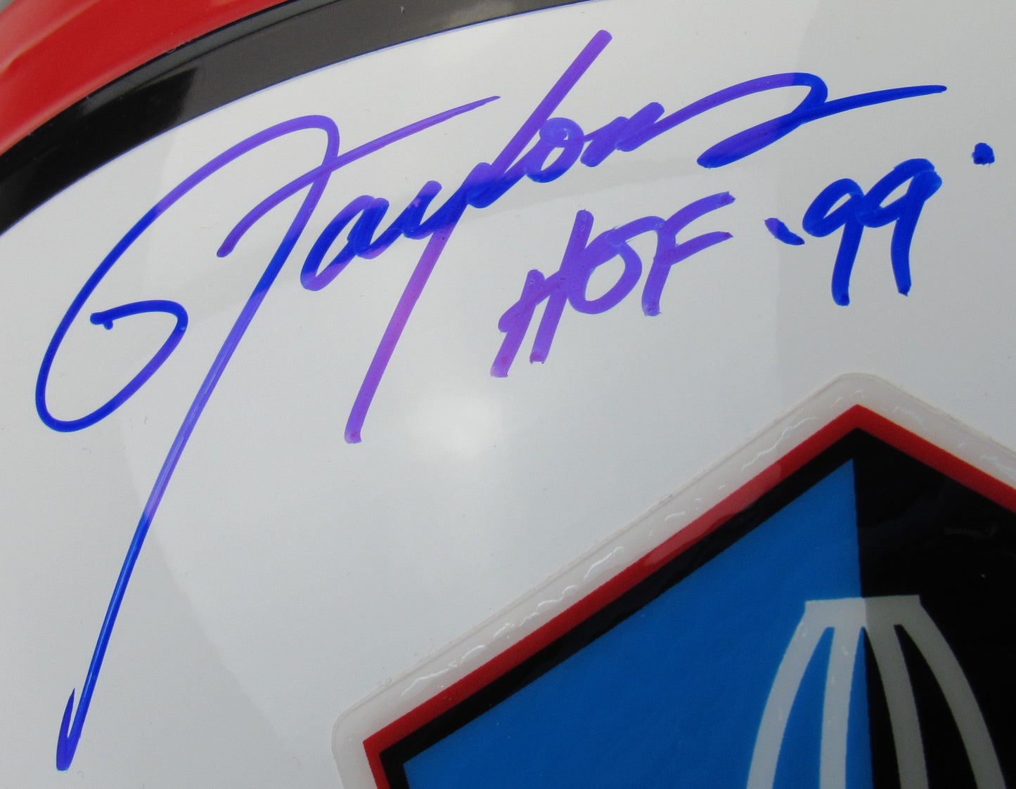 Lawrence Taylor Signed Auto Autograph HOF Helmet Replica JSA Witness COA