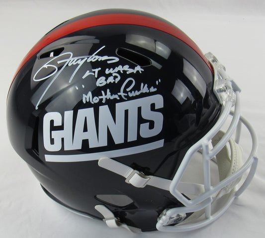 Lawrence Taylor Signed Auto Autograph Giants Helmet Replica w/ Insc JSA Witness COA II