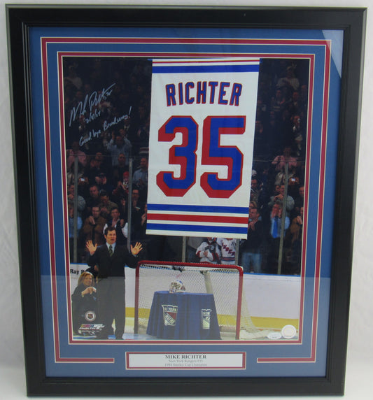 Mike Richter Signed Auto Autograph Framed 16x20 Photo w/ Insc PSA/DNA COA