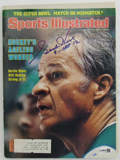 1980 Sports Illustrated Gordie Howe Signed Magazine JSA CI59568