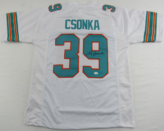 Larry Csonka Signed Auto Autograph Replica Dolphins Jersey JSA Witness WB029858