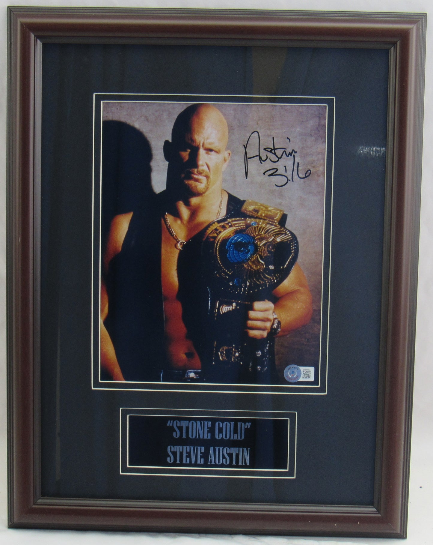 Stone Cold Steve Austin Signed Framed 8x10 Photo Beckett Holo BH84593