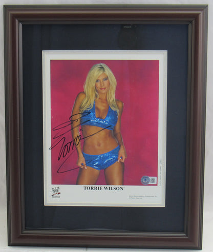 Torrie Wilson Signed Framed 8x10 Photo Beckett Holo