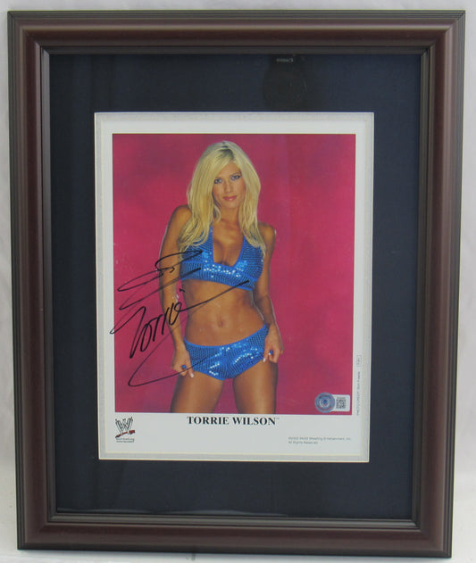 Torrie Wilson Signed Framed 8x10 Photo Beckett Holo
