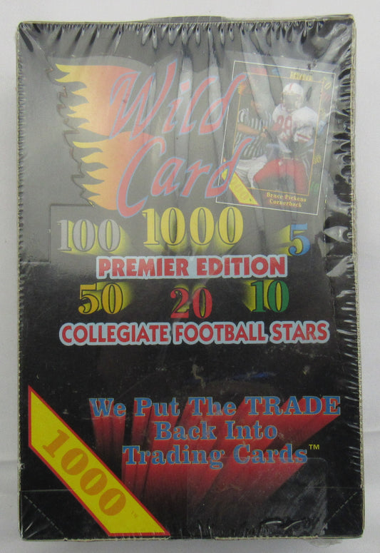 1991 Wild Card Colligate Brett Farve 1000 Stripe NFL Premier Edition Wax Box