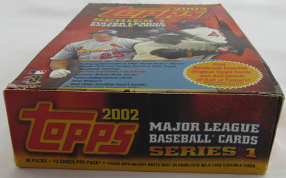 2002 Topps Baseball Series I Wax Box - 18 Total Packs